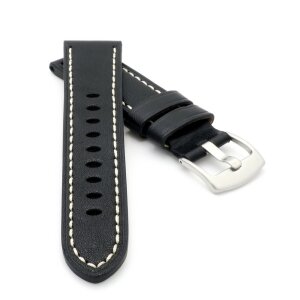 Soft-Sattelleder Uhrenarmband Modell Texano schwarz 26 mm