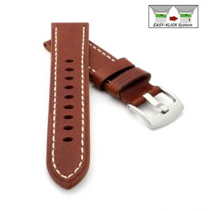Easy-Klick Soft-Sattelleder Uhrenarmband Modell Texano cognac 22 mm
