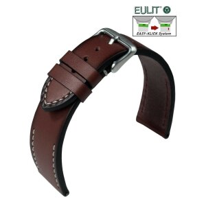 EULIT Easy-Klick Uhrenarmband Retro-Look Modell Woodstock mocca 20 mm