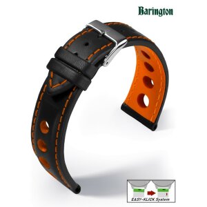 Barington Easy-Klick Rallye Uhrenarmband Modell Racing schwarz-orange 20 mm