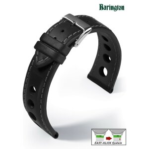 Barington Easy-Klick Rallye Uhrenarmband Modell Racing schwarz-grau 22 mm
