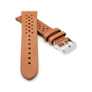 Soft Kalb-Nappa Rallye Uhrenarmband Modell Montreal-Golf-NL cognac 18 mm