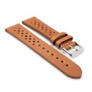 Soft Kalb-Nappa Rallye Uhrenarmband Modell Montreal-Golf-NL cognac 18 mm