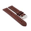 Soft Kalb-Nappa Rallye Uhrenarmband Modell Montreal-Golf-NL mocca 22 mm