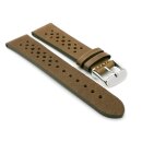 Soft Kalb-Nappa Rallye Uhrenarmband Modell Montreal-Golf-NL khaki-grün 22 mm