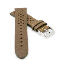 Soft Kalb-Nappa Rallye Uhrenarmband Modell Montreal-Golf-NL khaki-grün 24 mm