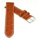 Alligator Rundanstoß Uhrenarmband Modell Rondo-WN hellbraun 21 mm