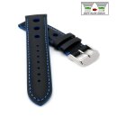 Rallye Easy-Klick Kalbsleder Uhrenarmband Modell Drift schwarz-blau 18 mm