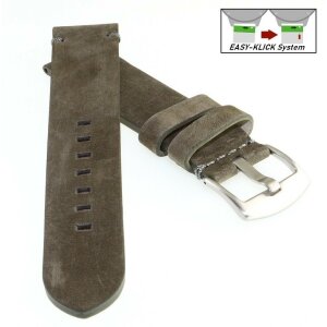 Easy-Klick Veloursleder Uhrenarmband Modell Colorado khaki-grün 20 mm