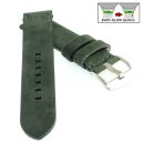 Easy-Klick Veloursleder Uhrenarmband Modell Colorado grün 20 mm