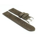 Easy-Klick Veloursleder Uhrenarmband Modell Colorado khaki-grün 22 mm