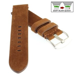 Easy-Klick Veloursleder Uhrenarmband Modell Colorado mocca 24 mm