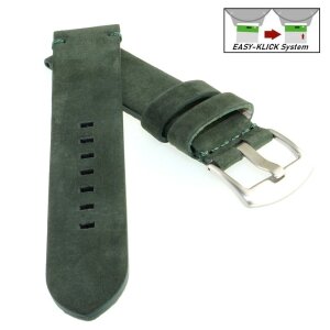 Easy-Klick Veloursleder Uhrenarmband Modell Colorado grün 24 mm
