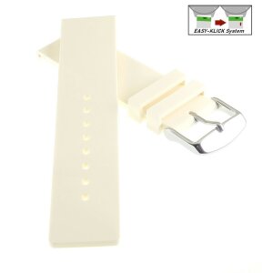 Easy-Klick Silikon Design Uhrenarmband Modell Rhodos-DS beige-creme 18 mm