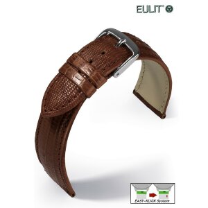 Eulit Easy-Klick Teju-Eidechse Uhrenarmband Modell Tango cognac 14 mm