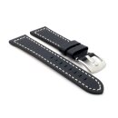 Kalbsleder Flieger Uhrenarmband Modell Belgrad schwarz-WN 18 mm