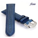 Fluco Uhrenband Modell Amerika-XL blau 18 mm Handarbeit