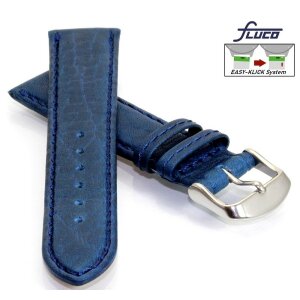 Fluco Easy-Klick Uhrenband Modell Amerika-NL blau 20 mm Handarbeit