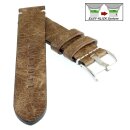 Easy-Klick Vintage Antik-Rindleder Uhrenarmband Modell Aspirito cigar-braun 20 mm