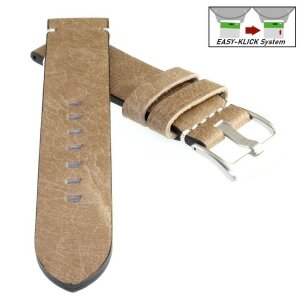 Easy-Klick Vintage Antik-Rindleder Uhrenarmband Modell Aspirito sahara-beige 20 mm