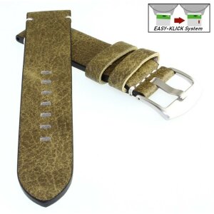 Easy-Klick Vintage Antik-Rindleder Uhrenarmband Modell Aspirito pistachio-grün 20 mm