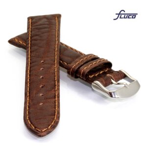 Fluco Uhrenband Modell Amerika-NL mocca 22 mm Handarbeit