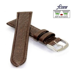 Fluco Easy-Klick Uhrenarmband Modell Record-NL dunkel-braun 18 mm Handarbeit