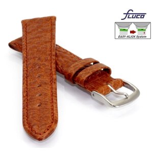 Fluco Easy-Klick Uhrenarmband Modell Record-NL mittel-braun 20 mm Handarbeit
