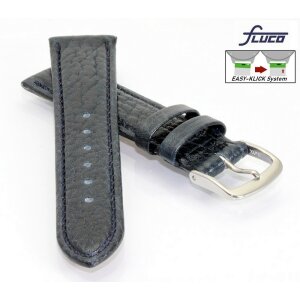 Fluco Easy-Klick Uhrenarmband Modell Record-XL blau 18 mm Handarbeit