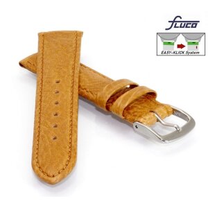 Fluco Easy-Klick Uhrenarmband Modell Record-XL hell-braun 20 mm Handarbeit
