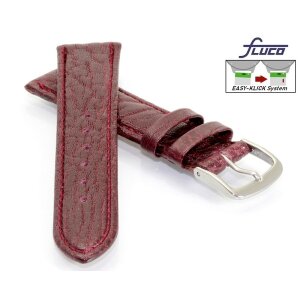 Fluco Easy-Klick Uhrenarmband Modell Record-XL bordeaux-rot 20 mm Handarbeit