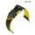 Eulit Hybrid Silikon-Leder Uhrenenband Modell Eutec-Waterproof-App schwarz-gelb 22 mm