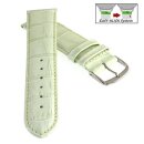 Feines Easy-Klick Alligator Leder Uhrenarmband Modell Genf-71S NL lind-grün 20 mm