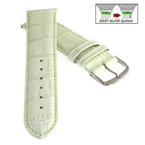 Feines Easy-Klick Alligator Leder Uhrenarmband Modell Genf-71S NL lind-grün 24 mm