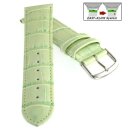 Feines Easy-Klick Alligator Leder Uhrenarmband Modell Genf-71S NL apfel-grün 20 mm