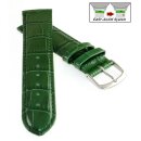 Feines Easy-Klick Alligator Leder Uhrenarmband Modell Genf-71S NL jagd-grün 24 mm