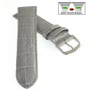 Feines Easy-Klick Alligator Leder Uhrenarmband Modell Genf-71S NL hell-grau 20 mm