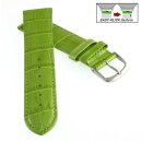 Feines Easy-Klick Alligator Leder Uhrenarmband Modell Genf-71S NL gras-grün 18 mm