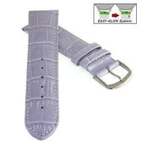 Feines Easy-Klick Alligator Leder Uhrenarmband Modell Genf-71S NL lavendel 16 mm