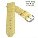 Feines Easy-Klick Alligator Leder Uhrenarmband Modell Genf-71S NL pastell-gelb 24 mm