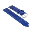 Feines Easy-Klick Alligator Leder Uhrenarmband Modell Genf-71S NL kobalt-blau 18 mm
