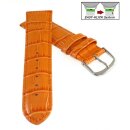 Feines Easy-Klick Alligator Leder Uhrenarmband Modell Genf-71S NL orange 18 mm