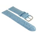 Feines Easy-Klick Alligator Leder Uhrenarmband Modell Genf-71S NL eis-blau 20 mm