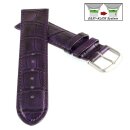 Feines Easy-Klick Alligator Leder Uhrenarmband Modell Genf-71S NL aubergine-lila 20 mm