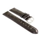 Feines Easy-Klick Alligator Leder Uhrenarmband Modell Genf-71S NL dunkel-braun 18 mm
