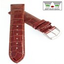 Feines Easy-Klick Alligator Leder Uhrenarmband Modell Genf-71S NL rost-braun 16 mm