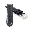 Kalbsleder Flieger Uhrenarmband Modell Belgrad schwarz-WN...