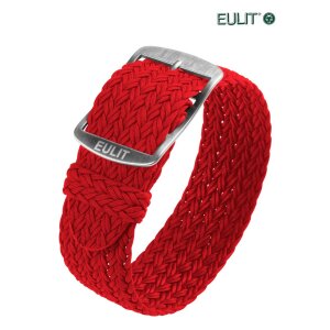 Eulit Perlon Durchzugs-Uhrenarmband Modell Atlantic-gebürstet rot 22 mm