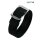Eulit Perlon Durchzugs-Uhrenarmband Modell Baltic-gebürstet schwarz 18 mm
