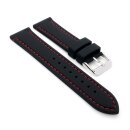 Easy-Klick Silikon Uhrenarmband Modell Reef schwarz-RN mit Seitenriegel 18 mm